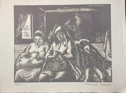  Vadász Endre (1901-1944): Szent család (Daumier után) Fametszet - jelezve