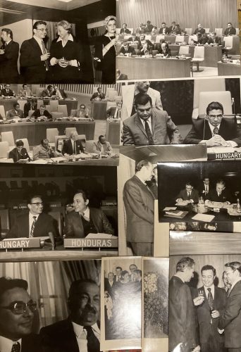21 db sajtófotó, közte az ENSZ-ben készült sajtófotókkal, rajta magas rangú politikusokkal