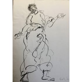   Csorba Simon László (1943-): Alak. Fénymásolat (xerox), papír, jelzett a xeroxon. 41,5x29,5 cm