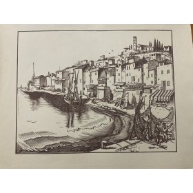   Vadász Endre (1901-1944):  - Tengerpart - Fametszet, papír, jelzés nélkül