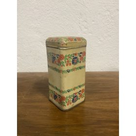   Retro fém népies tárolódoboz, fűszertartó - Kisméretű