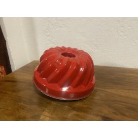 Régi piros zománcos kuglóf forma