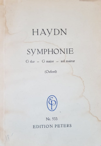 Symphonie G dur - G major - sol majeur - Joseph Haydn