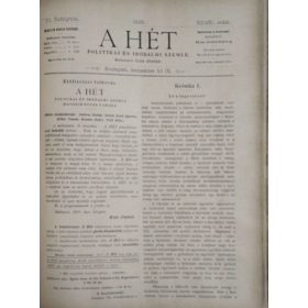   A Hét - Politikai és irodalmi szemle - 1895 (VI. évf.) 25-52. sz. (fél évfolyam egybekötve) - Kiss József (szerk.)