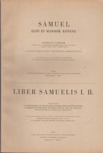 Sámuel első és második könyve - Károlyi Gáspár (ford.)