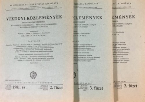 Vízügyi közlemények 1981 2. és 3. füzet, 1982 2.füzet. (3 kötet) - Dr. Stelczer Károly (szerk.)