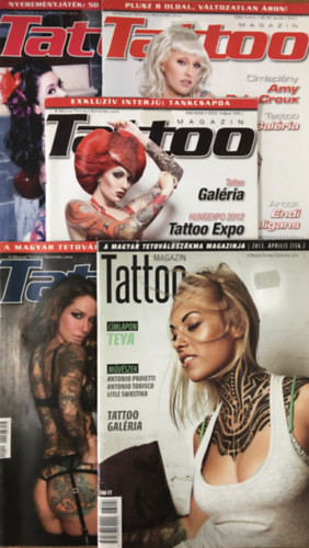 Tattoo magazin - 2012 - 4 db + 2013. április - Horányi Krisztián (Főszerk.)
