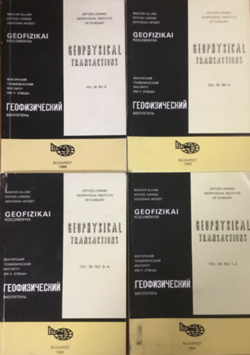 Geofizikai közlemények - Geophysical transactions - több nyelvű (1989 -1991) 4 kötet - 