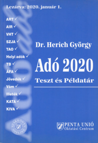 Adó 2020 (Teszt és példatár) - Dr Herich György
