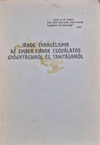 János Evangéliuma - Az ember fiának csodálatos gyógyításairól és tanításairól - 