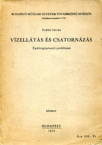 Vízellátás és csatornázás - Erdősi István