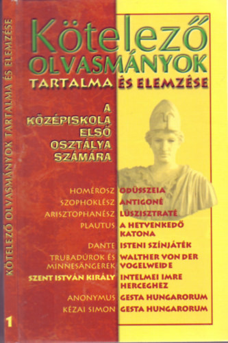 Elekes Szentágotai Blamka: Kötelező olvasmányok tartalma és elemzése - A középiskola első osztálya számára