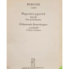   Hernádi Lajos: Magyarázó jegyzetek Bach 18 kis preládiumához