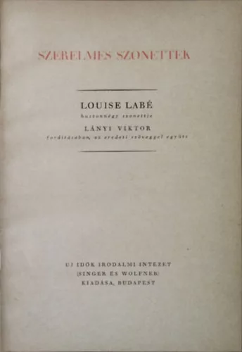 Louise Labé: Szerelmes szonettek