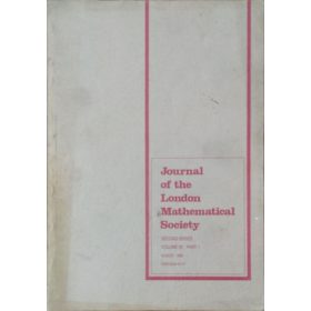   N. G. Lloyd - A. O. Morris (eds.): Journal of the London Mathematical Society, Second Series, Vol. 30 Pt. 1 (August 1984)
