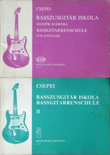 Csepei Tibor: Basszusgitár iskola kezdők számára + Basszusgitár iskola II.