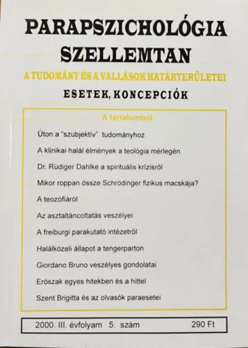 Parapszichológia-szellemtan 2000.III.évfolyam 5.szám