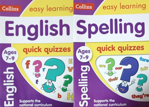 Collins Easy Learning - English + Spelling (Quick Quizzes, Ages 7-9, 2 kötet) - 