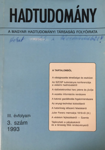 Hadtudomány 1993/3. szám (III. évf.) - 