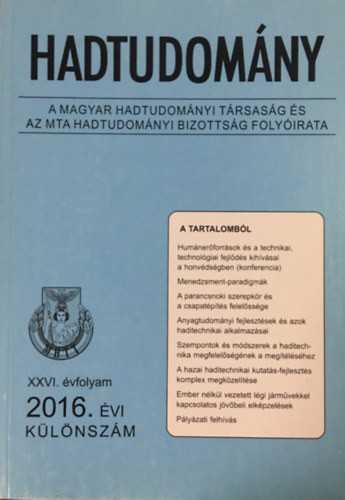 Hadtudomány 2016. évi különszám XXVI. évf. - 