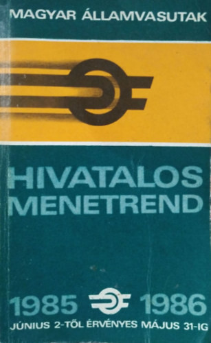 Hivatalos menetrend, 1985-1986 - MÁV - 