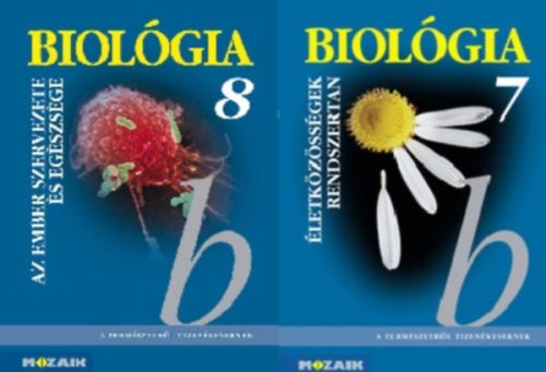 Biológia 7. - Életközösségek, rendszertan + Biológia 8. - Az ember szervezete és egészsége (2 kötet) - 