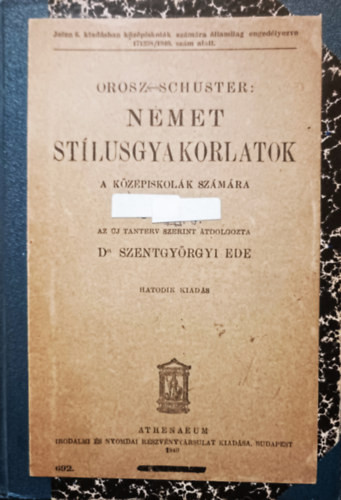 Német stílusgyakorlatok a középiskolák számára - Orosz-Schuster