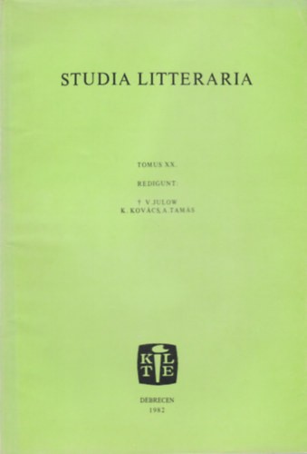 Studia Litteraria Tomus XX. - K. Kovács