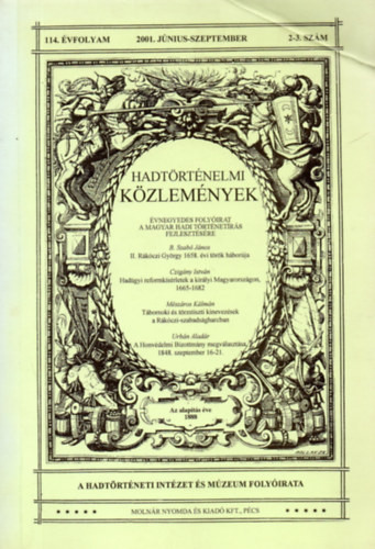 Hadtörténelmi közlemények 114.évf. 2001.2-3.szám - Csákváry Ferenc