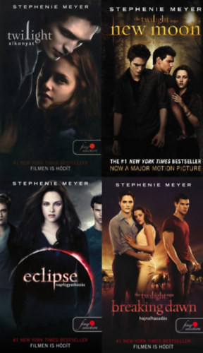 Twilight Saga I-IV. (Alkonyat + Újhold + Napfogyatkozás + Hajnalhasadás) - Stephenie Meyer