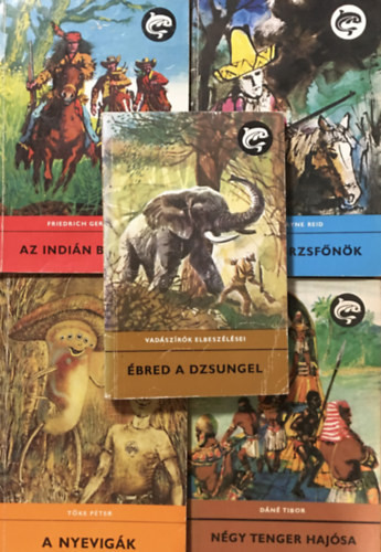 Az indián bosszúja + A fehér törzsfőnök + A nyevigák + Ébred a dzsungel + Négy tenger hajósa (5 kötet, Delfin könyvek) - Friedrich Gerstacker, Thomas Mayne Reid, Tőke Péter, Dáné Tibor