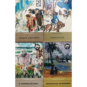   Tavasz kapitány + Farkasles + A homokzátony + Sárkányok nyomában (4 kötet, Dellfin könyvek) - Pierre Gamarra, Rudolf Daumann, Theodore Taylor, Dienes András