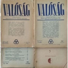   Valóság, 1946-1948. - 4 db szórványszám (1946/3-5., 1947/3., 12., 1948/5.) - Márkus István (szerk.), Lukácsy Sándor (szerk.)