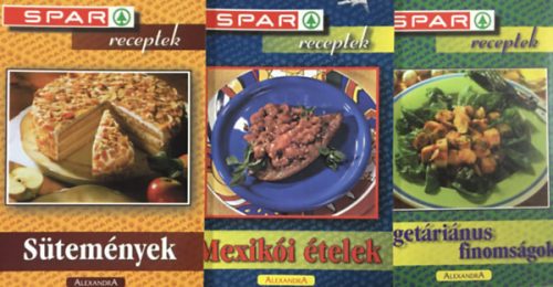 SPAR receptek - Sütemények, - Mexikói ételek, - Vegetáriánus finomságok (3 kötet) - 