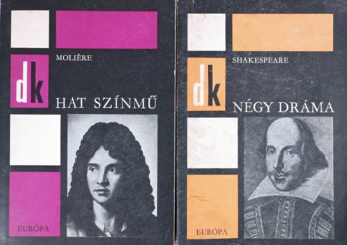 2 db Diákkönyvtár: Moliére: Hat színmű + Shakespeare: Négy dráma - Moliére, Shakespeare