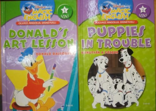 2 db Olvass angolul Disneyvel!: Donald's Art Lesson/Donald rajzórája (1. szint) + Puppies int Trouble/Kiskutyák a pácban (2. szint) - Tóth Könyvkereskedés, Tóth Csaba