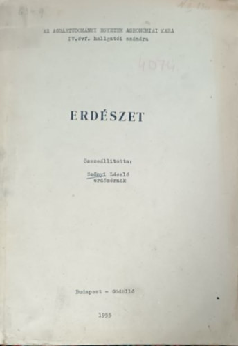 Erdészet - Dr. Szőnyi László (szerk)