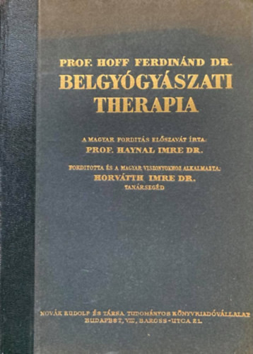 Belgyógyászati therapia - Hoff Ferdinánd dr.