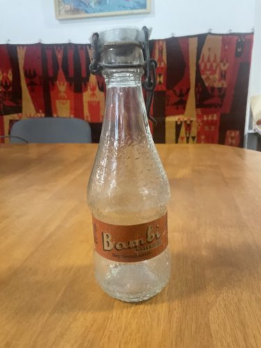 Régi bambis üveg - eredeti címkével