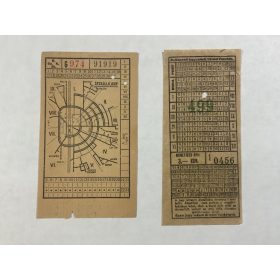   2 db budapesti közlekedési jegy – B.E.V.V. és B.Sz.K. Rt. (1910–1949-es évek)