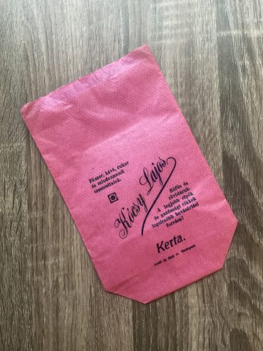 Kócsy Lajos Fűszer, kávé, cukor, rőfös és rövidárú - reklám papírtasak 1930 körül