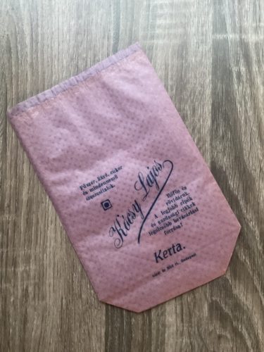 Kócsy Lajos Fűszer, kávé, cukor, rőfös és rövidárú - reklám papírtasak 1930 körül