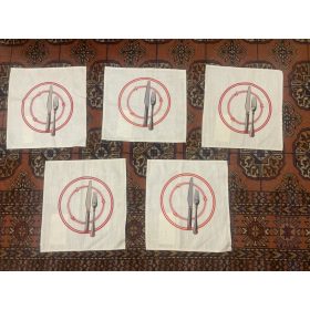   Retro 50% lenvászon tányéralátét 5 db - Aleksandrowickie