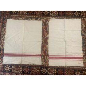   Antik, régi népi lenvászon szőtt  törölköző, törlő konyharuha 2 db