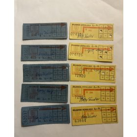 BKV Villamos és autóbusz vonaljegy 5-5 db 2 és 3 ft