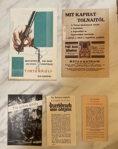 Vegyes külföldi és magyar reklám tétel - közte Gellért Étterem szalvéta